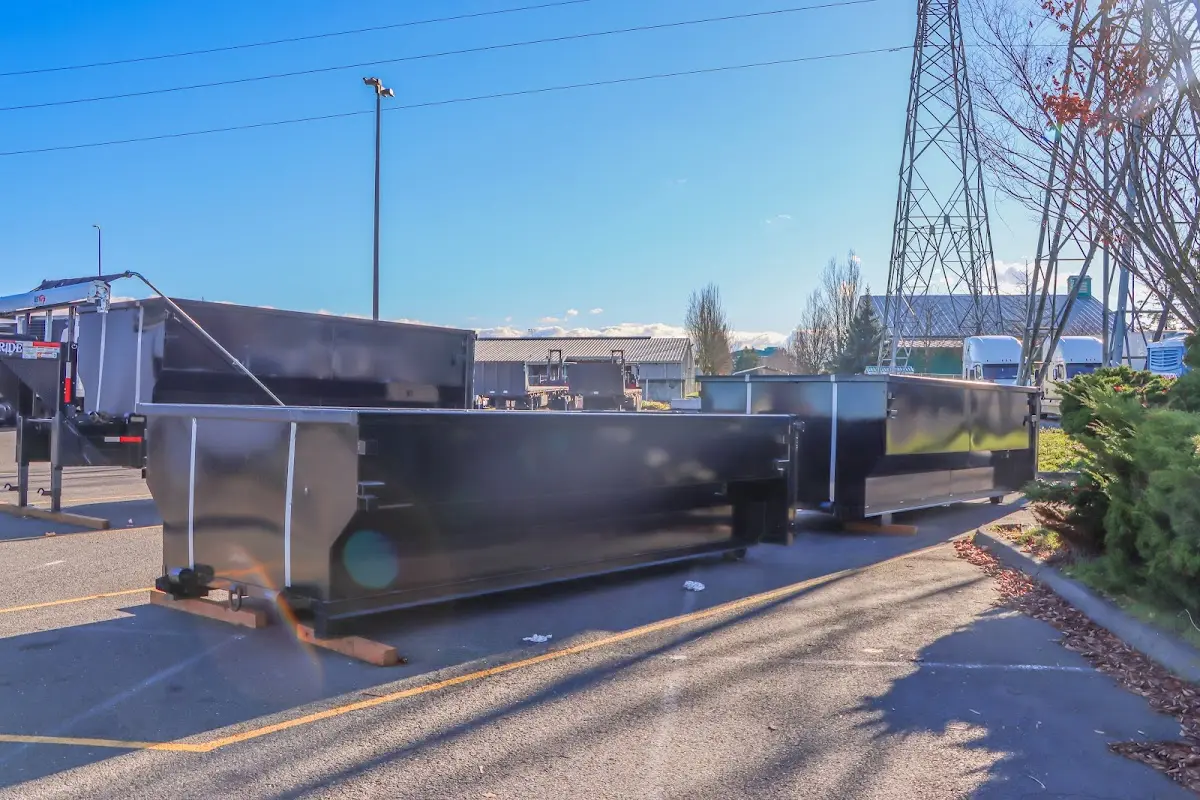 Roll-off dumpster ready for waste disposal at job site for Construction Dumpster Rental in Middleton